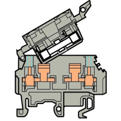 Клемма M4/8.SFT винт 4мм.кв., тест., держатель предохранителя 5х20, 5х25 мм, гнезда диаметром 2 мм.