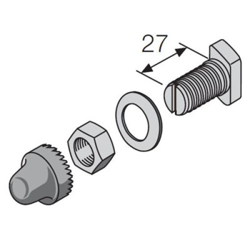 Комплект соединительный под плоскую шину м8, L=27 (12шт)