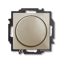 Механизм светорегулятора Busch-Dimmer с центральной платой (накладкой), 60-400 Вт, Basic 55, шампань