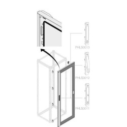 Дверь остекл.с перекрытием H1800 W500