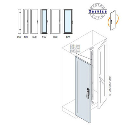 Створка двойной двери 2200x800мм ВхШ