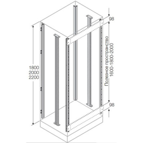 Стойки каркаса(4 шт)+промежуточные(2шт) для установки ячеек H=2200мм