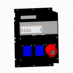 Бокс MPR16B с розетками в сборе, IP44, пластик, черный