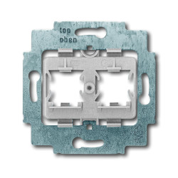 Суппорт для 2-х разъёмов Panduit TX6 10 Gig Shielded Jack Module, с серым цоколем, без монтажных лапок