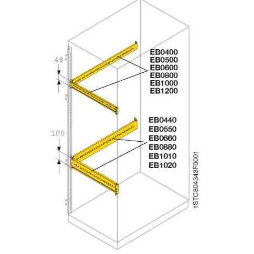 Профиль L=500 H=48 для монтажа аксессуаров(2шт)