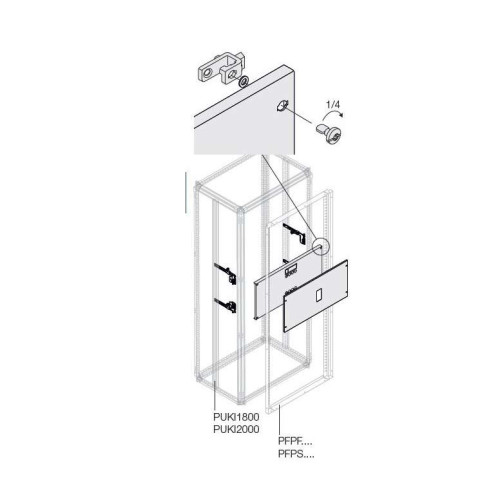 Комплект вертикальный 4хT5 3P фикс. (630A) W=800мм ABB