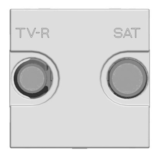 Накладка для TV-R-SAT розетки, 2-модульная, серия Zenit, цвет серебристый