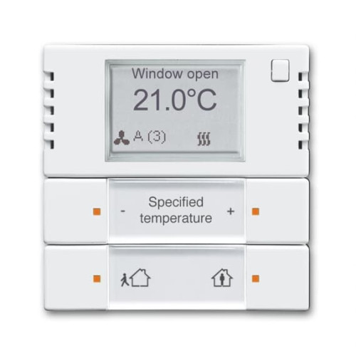 6128/28-84-500 Терморегулятор KNX с дисплеем и сенсором, 2/4-клавишный, альпийский белый