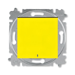 Переключатель одноклавишный с подсветкой ABB Levit ориентационная жёлтый / дымчатый чёрный
